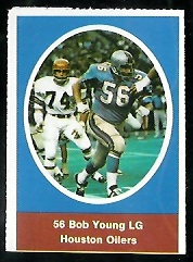 Bob Young 1972 Sunoco Stamps football card
