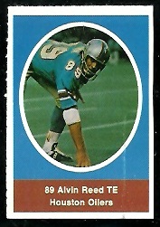 Alvin Reed 1972 Sunoco Stamps football card