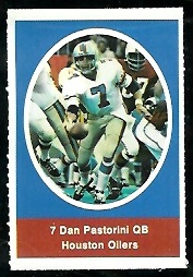 Dan Pastorini 1972 Sunoco Stamps football card
