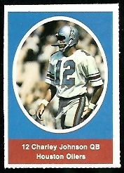 Charley Johnson 1972 Sunoco Stamps football card