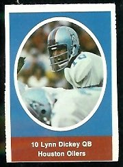 Lynn Dickey 1972 Sunoco Stamps football card