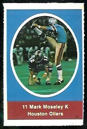 Mark Moseley 1972 Sunoco Stamps football card