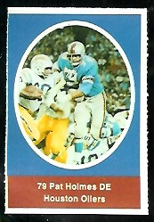 Pat Holmes 1972 Sunoco Stamps football card