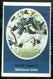 Bob Vogel 1972 Sunoco Stamps football card