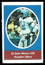 Zeke Moore 1972 Sunoco Stamps football card