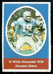 Willie Alexander 1972 Sunoco Stamps football card