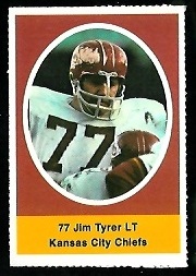 Jim Tyrer 1972 Sunoco Stamps football card Jim Tyrer 1972 Sunoco Stamps football card