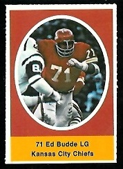 Ed Budde 1972 Sunoco Stamps football card