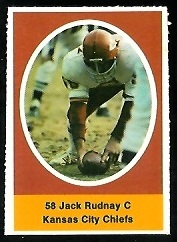 Jack Rudnay 1972 Sunoco Stamps football card