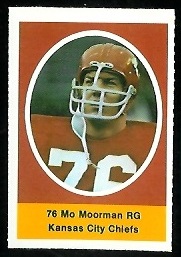 Mo Moorman 1972 Sunoco Stamps football card