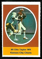 Otis Taylor 1972 Sunoco Stamps football card