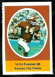 Ed Podolak 1972 Sunoco Stamps football card