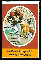 Wendell Hayes 1972 Sunoco Stamps football card