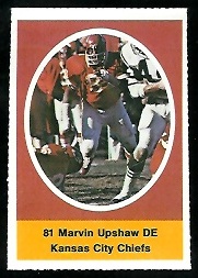 Marvin Upshaw 1972 Sunoco Stamps football card