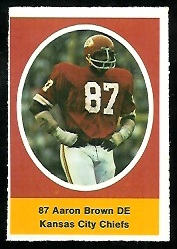 Aaron Brown 1972 Sunoco Stamps football card