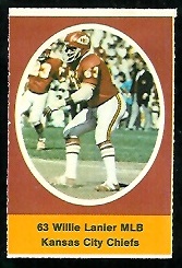 Willie Lanier 1972 Sunoco Stamps football card