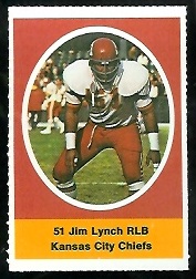 Jim Lynch 1972 Sunoco Stamps football card