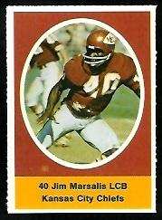 Jim Marsalis 1972 Sunoco Stamps football card