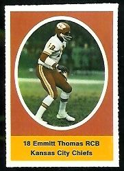 Emmitt Thomas 1972 Sunoco Stamps football card