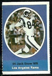 Jack Snow 1972 Sunoco Stamps football card