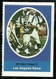 Ken Iman 1972 Sunoco Stamps football card