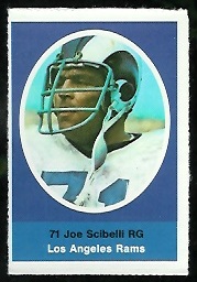 Joe Scibelli 1972 Sunoco Stamps football card