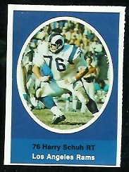 Harry Schuh 1972 Sunoco Stamps football card