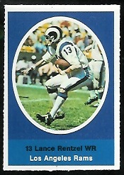 Lance Rentzel 1972 Sunoco Stamps football card