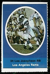 Les Josephson 1972 Sunoco Stamps football card