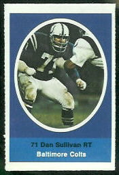 Dan Sullivan 1972 Sunoco Stamps football card