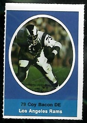 Coy Bacon 1972 Sunoco Stamps football card