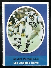 Jim Purnell 1972 Sunoco Stamps football card