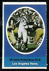 Isiah Robertson 1972 Sunoco Stamps football card