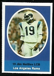 Jim Nettles 1972 Sunoco Stamps football card