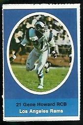 Gene Howard 1972 Sunoco Stamps football card