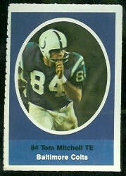 Tom Mitchell 1972 Sunoco Stamps football card