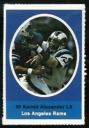 Kermit Alexander 1972 Sunoco Stamps football card