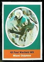 Paul Warfield 1972 Sunoco Stamps football card