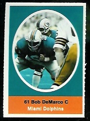 Bob DeMarco 1972 Sunoco Stamps football card