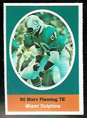 Marv Fleming 1972 Sunoco Stamps football card