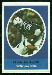 John Mackey 1972 Sunoco Stamps football card