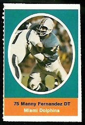 Manny Fernandez 1972 Sunoco Stamps football card