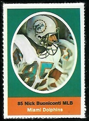 Nick Buoniconti 1972 Sunoco Stamps football card