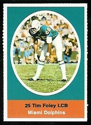 Tim Foley 1972 Sunoco Stamps football card Tim Foley 1972 Sunoco Stamps football card