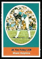 Tim Foley 1972 Sunoco Stamps football card