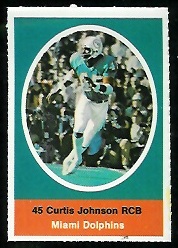 Curtis Johnson 1972 Sunoco Stamps football card