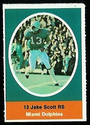 Jake Scott 1972 Sunoco Stamps football card