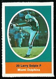 Larry Seiple 1972 Sunoco Stamps football card