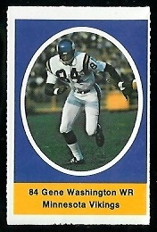 Gene Washington 1972 Sunoco Stamps football card