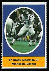 Grady Alderman 1972 Sunoco Stamps football card